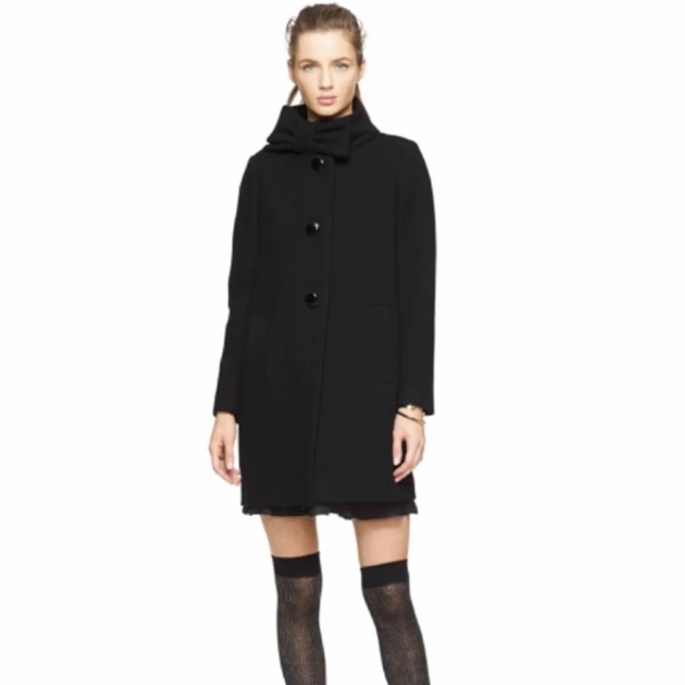 Kate Spade Bow Neck Wool Coat - Size 2